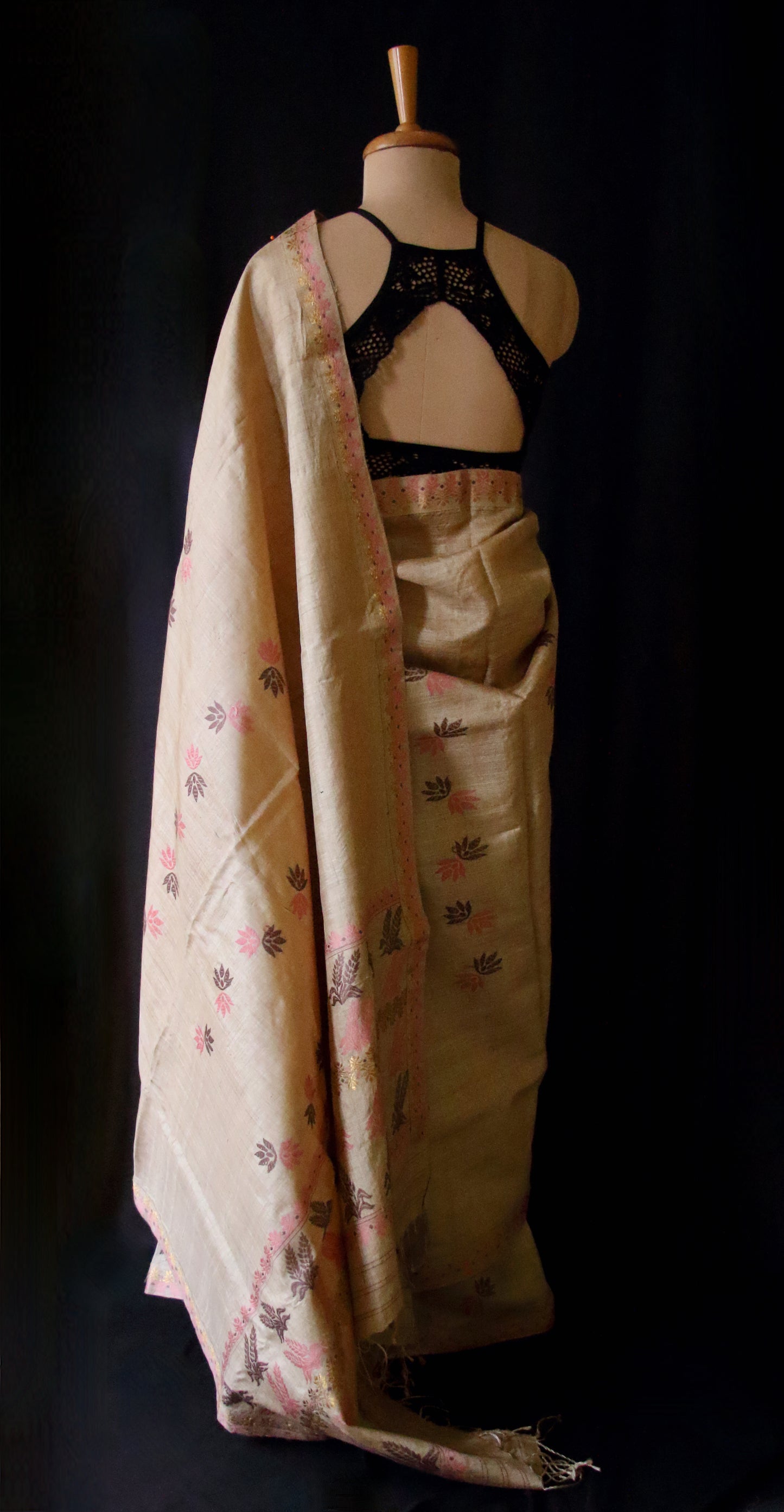 Authentic Handloom Muga Silk Saree from Assam