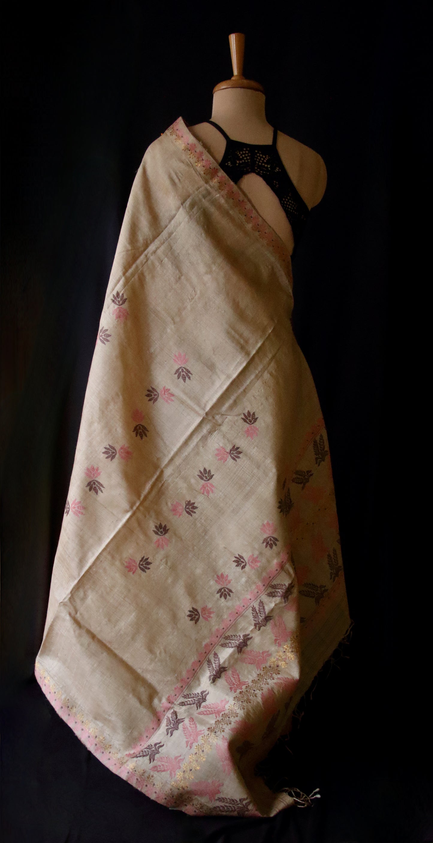 Authentic Handloom Muga Silk Saree from Assam