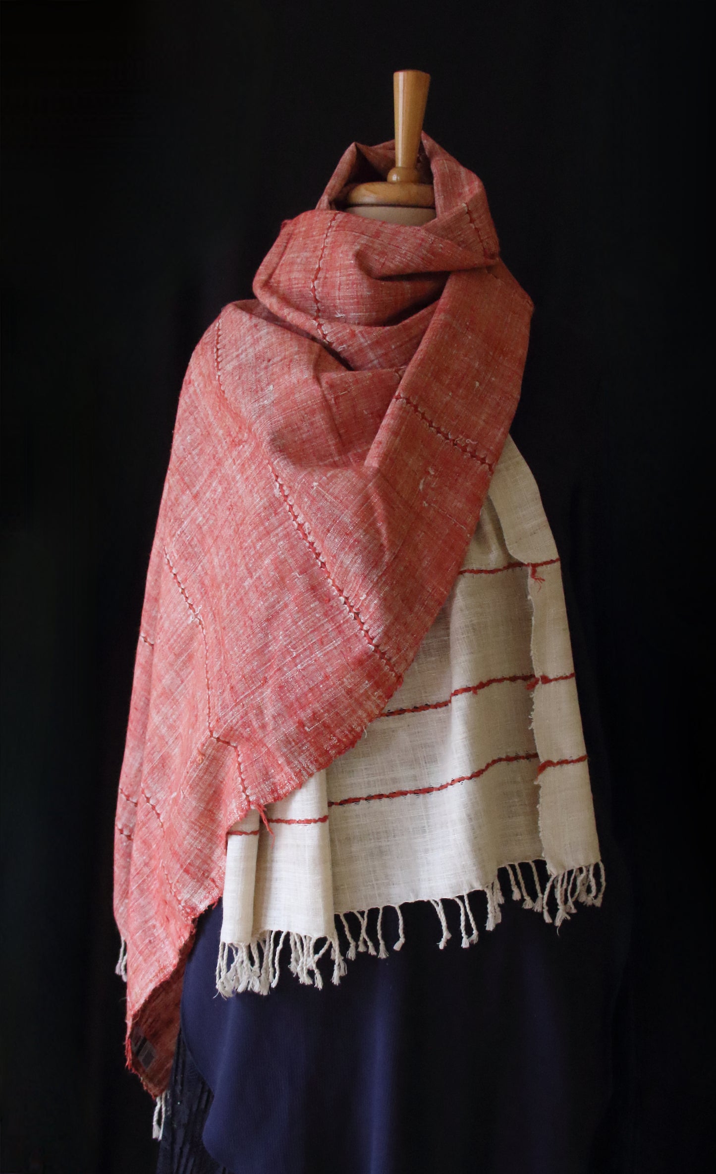 Natural dyed  Eri Silk Handwoven Scarf / Stole from Assam