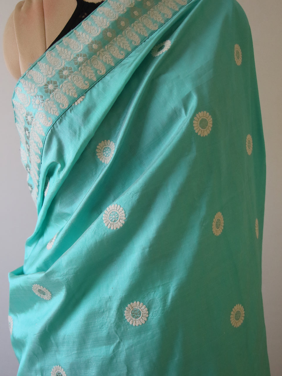 Sea Blue Handloom Silk Saree from Assam