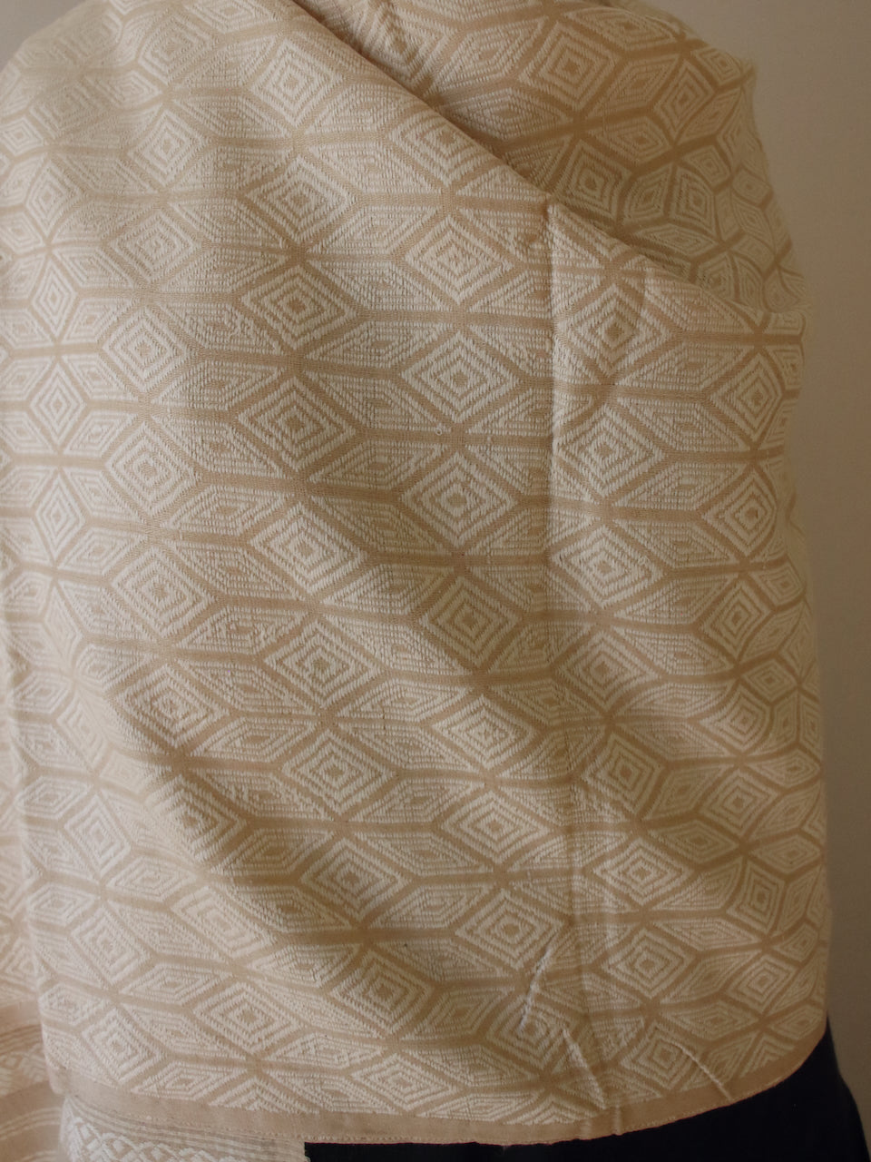 Eri Silk Handwoven shawl with all over motifs from Assam