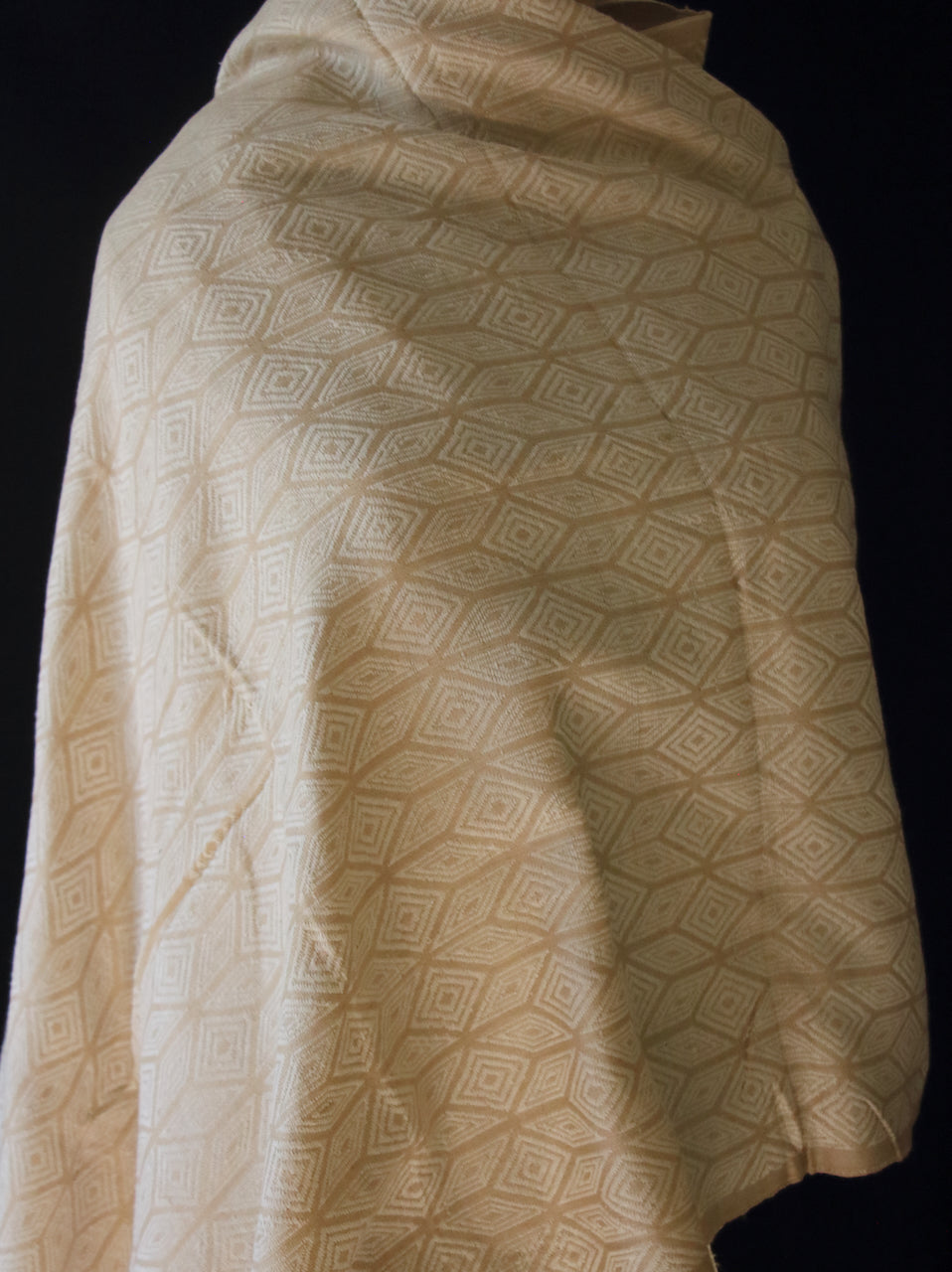 Eri Silk Handwoven shawl with all over motifs from Assam