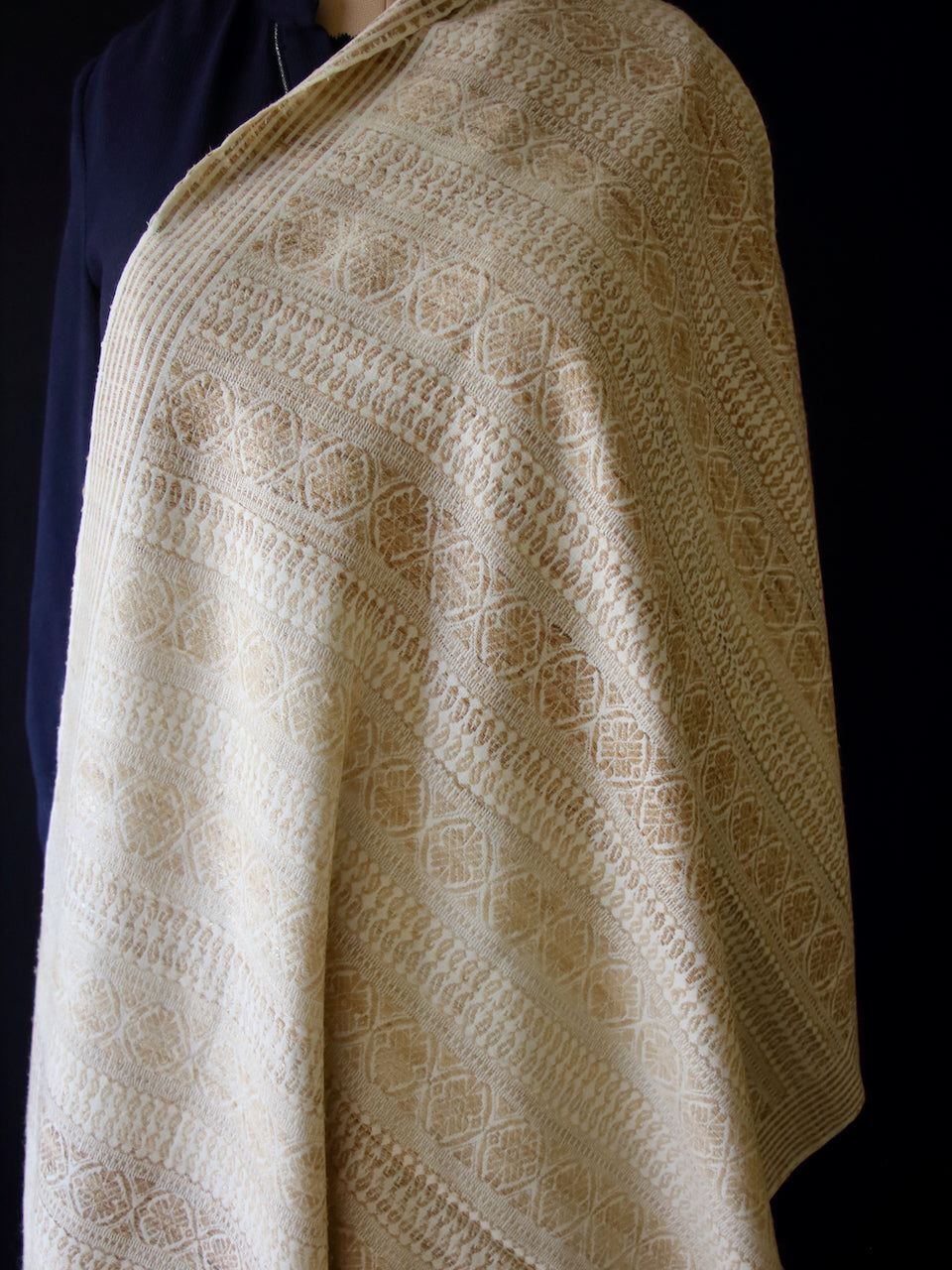 Eri Silk Handwoven Patterned Shawls from Assam