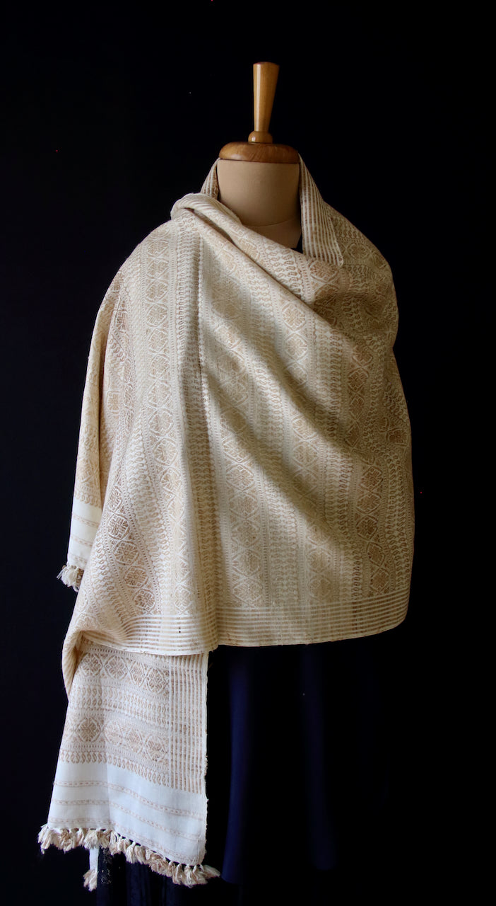 Eri Silk Handwoven Patterned Shawls from Assam