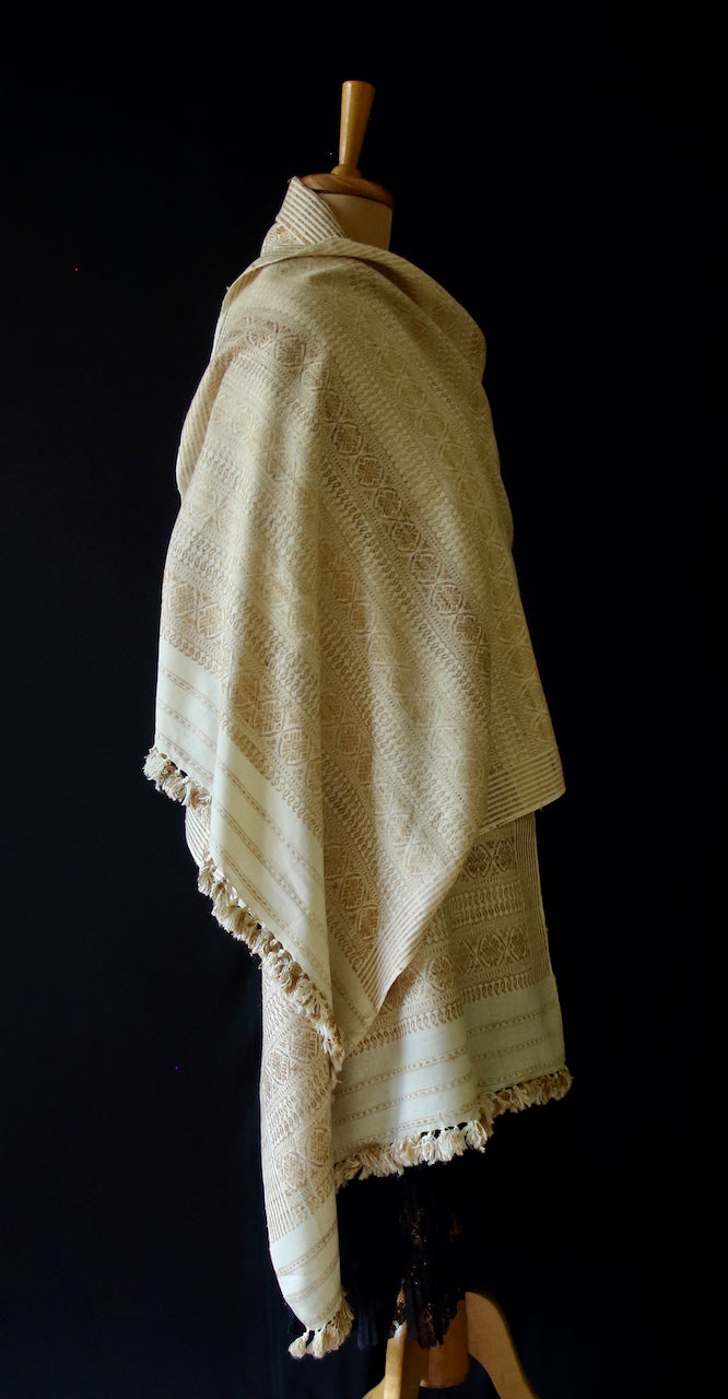 Eri Silk Handwoven Patterned Shawls from Assam