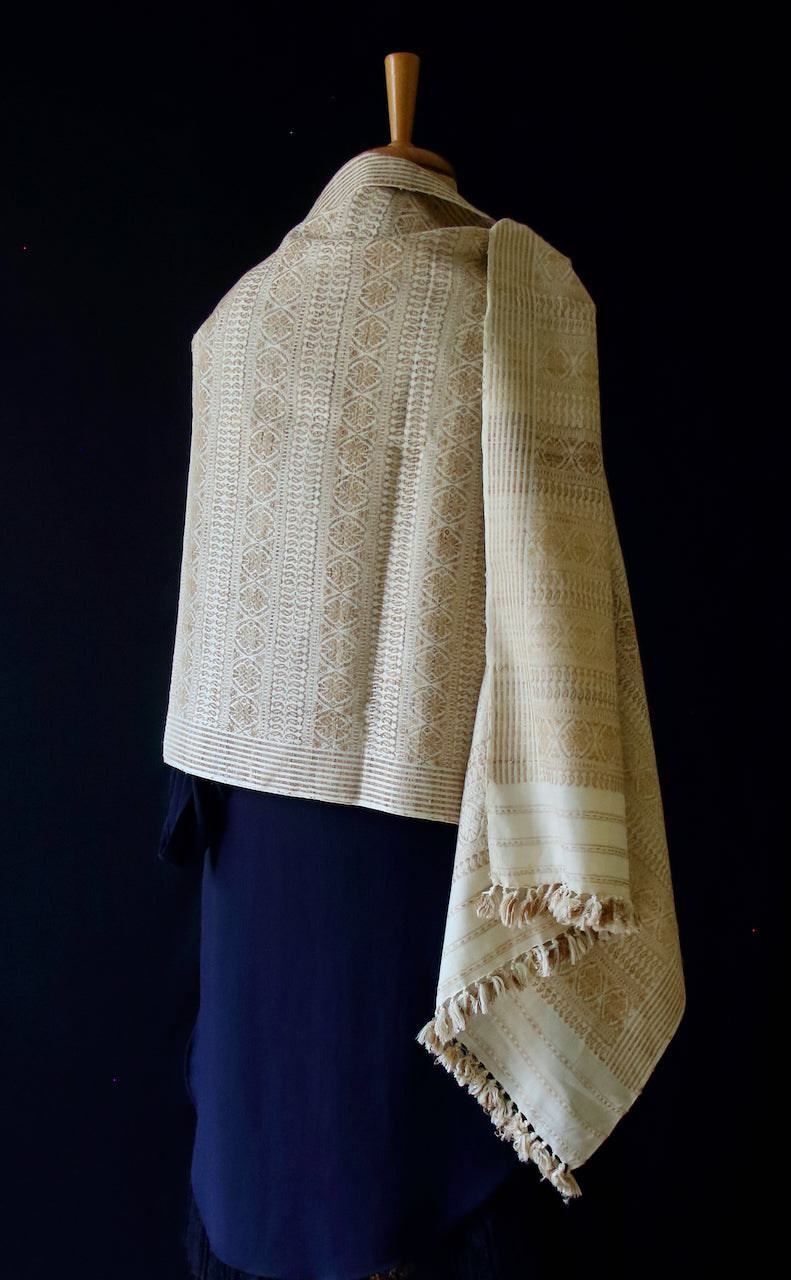 Eri Silk Handwoven Patterned Shawls from Assam