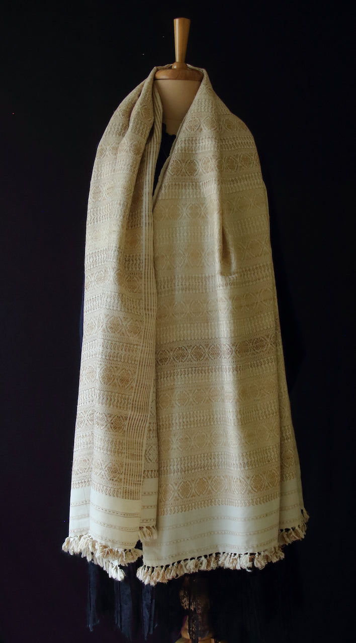 Eri Silk Handwoven Patterned Shawls from Assam