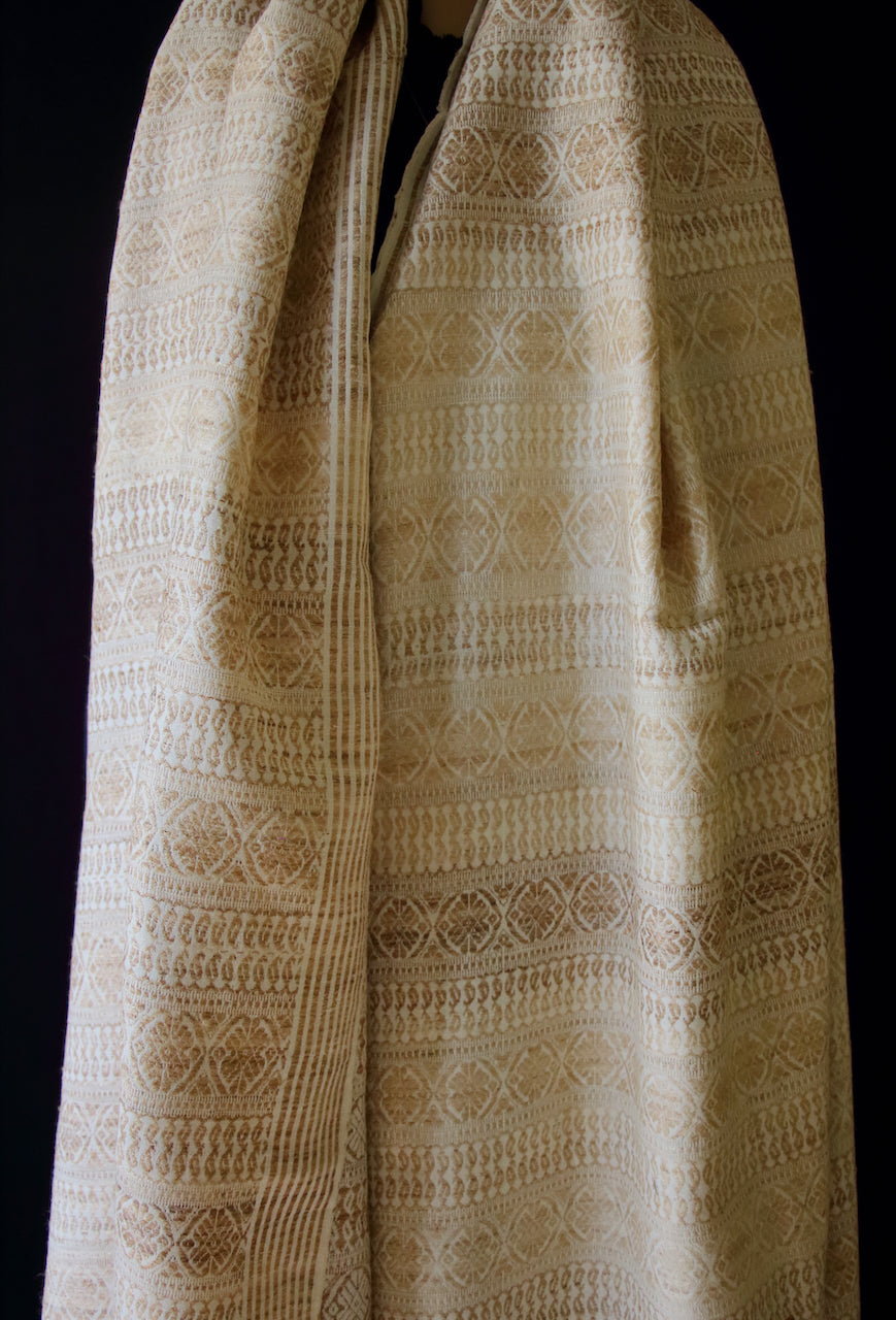 Eri Silk Handwoven Patterned Shawls from Assam