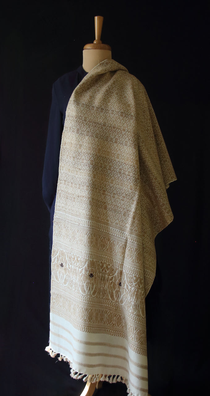 Eri Silk Handwoven Patterned Shawls from Assam