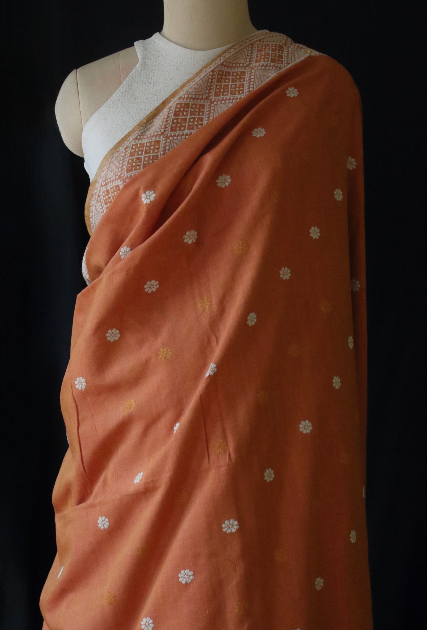 Natural Dyed Handloom Eri Silk  Sari from Assam