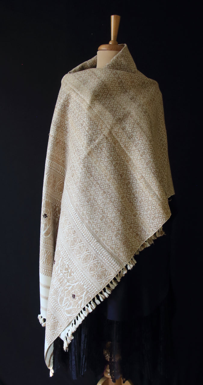 Eri Silk Handwoven Patterned Shawls from Assam