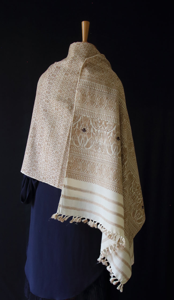 Eri Silk Handwoven Patterned Shawls from Assam