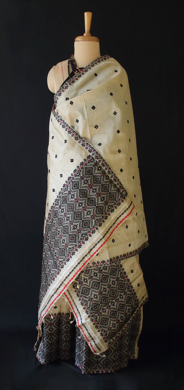 Tassar Silk Handloom Traditional Mekhla Chador Set from Assam