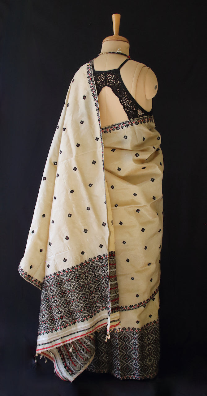 Tassar Silk Handloom Traditional Mekhla Chador Set from Assam