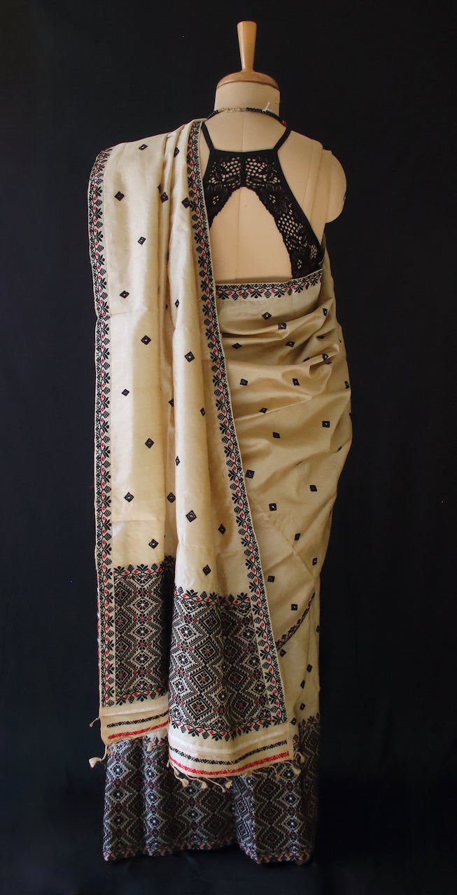 Tassar Silk Handloom Traditional Mekhla Chador Set from Assam