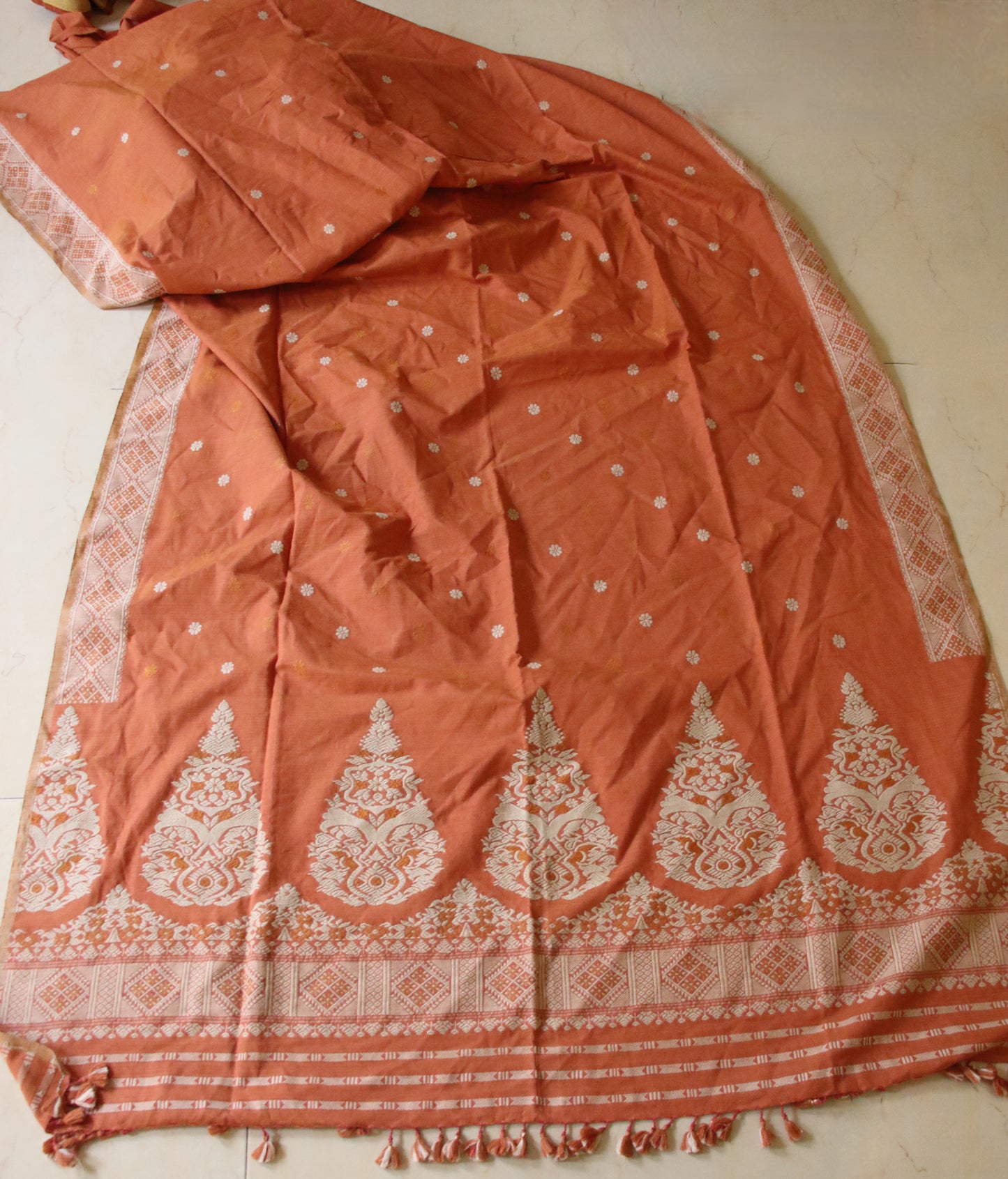 Natural Dyed Handloom Eri Silk  Sari from Assam