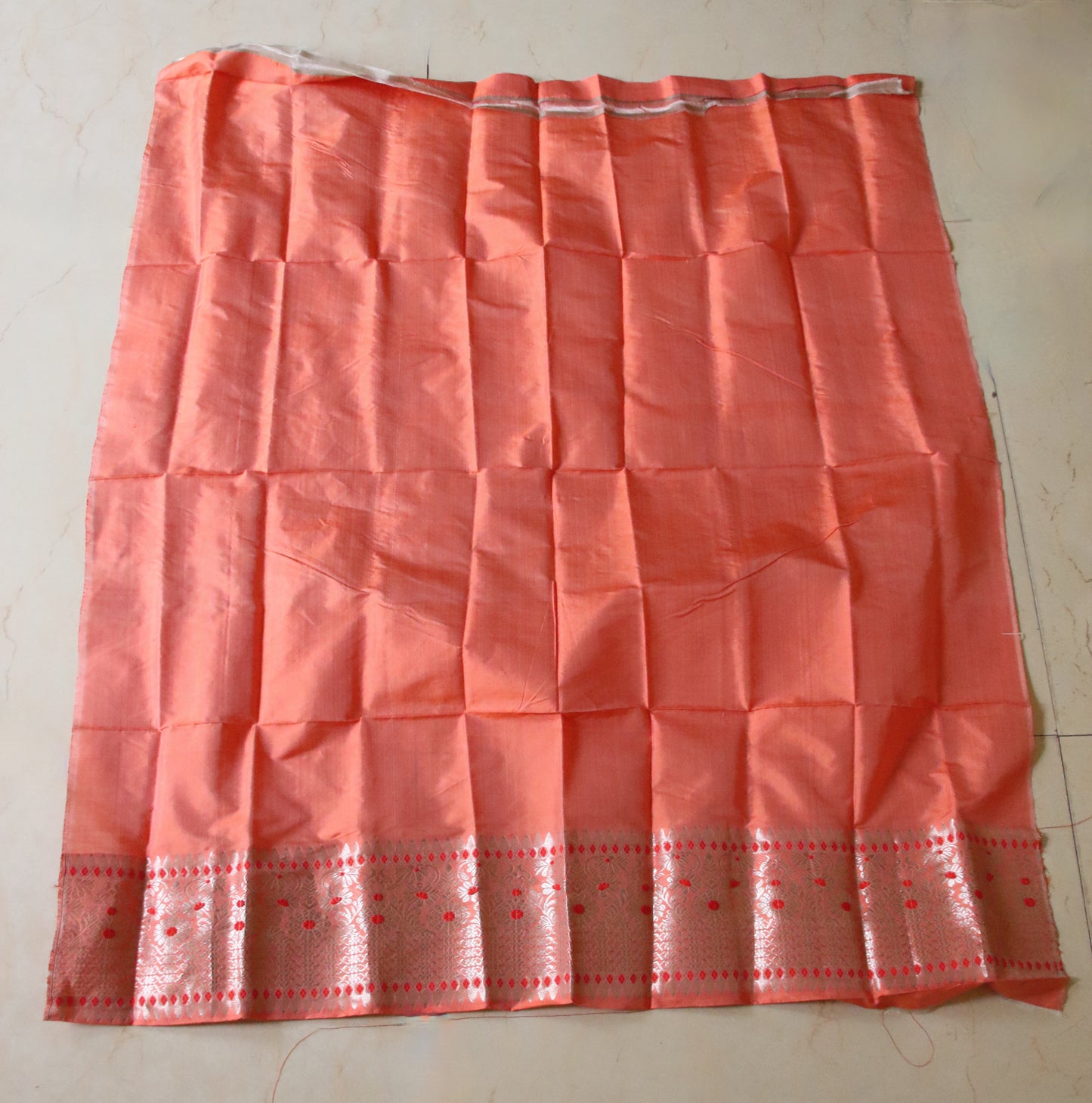 Soft Grey Handloom Mulberry Silk Mekhla Chador Set from Assam