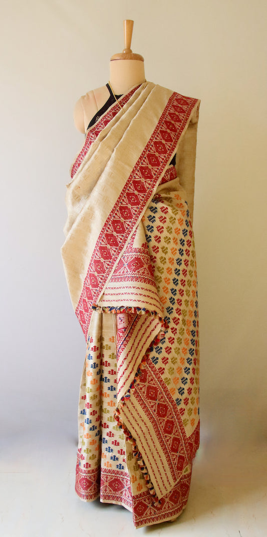 Muga Silk Mekhela Chador Set from Assam