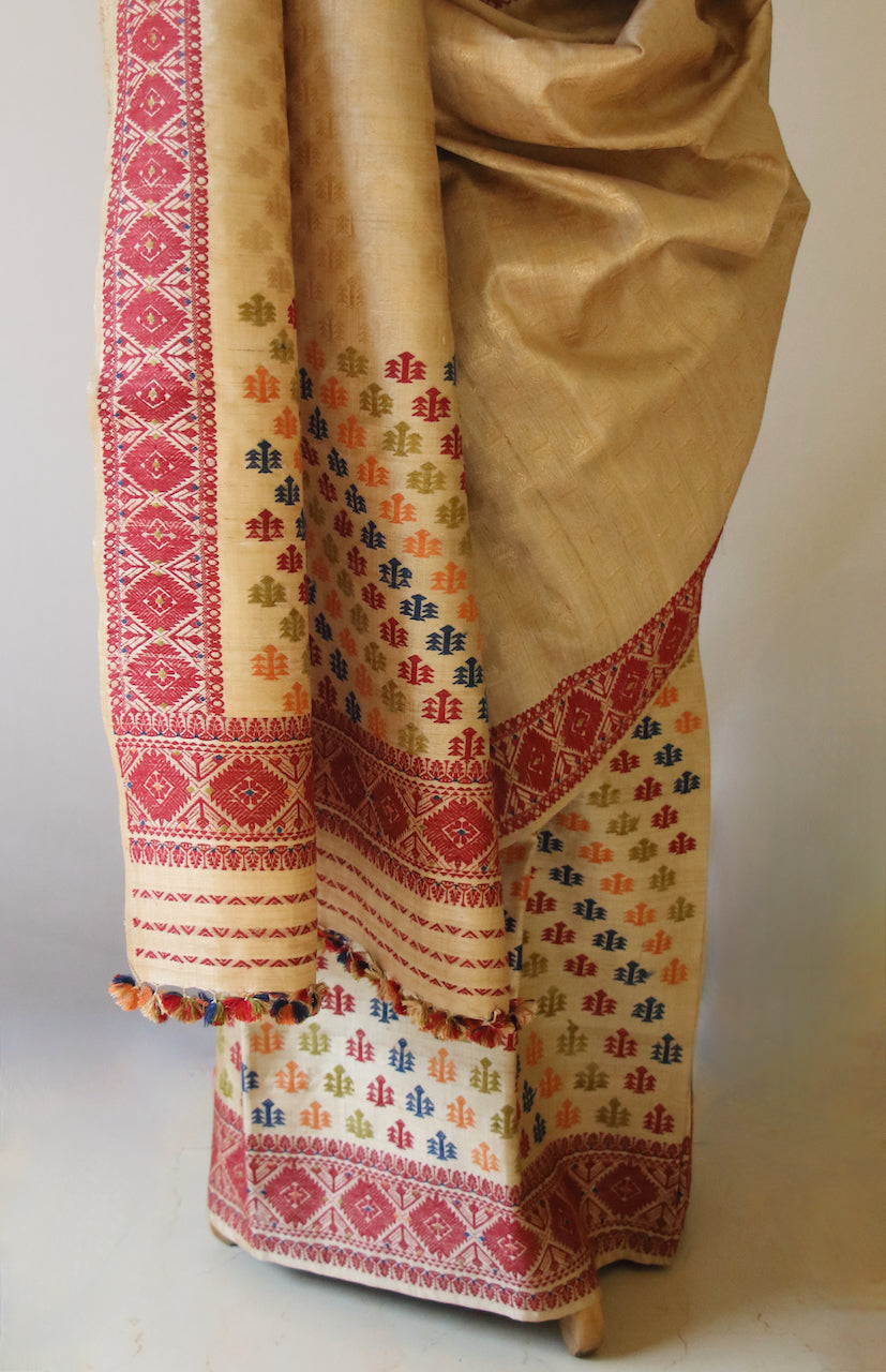 Muga Silk Mekhela Chador Set from Assam