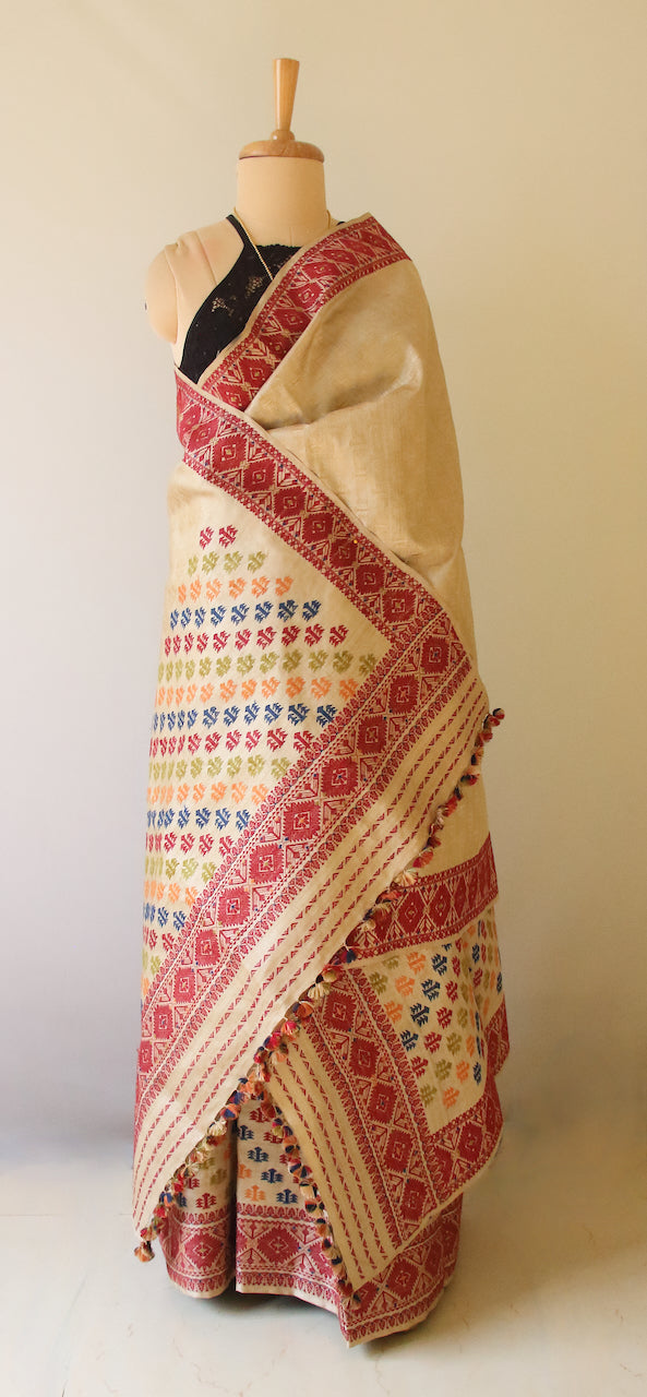 Muga Silk Mekhela Chador Set from Assam