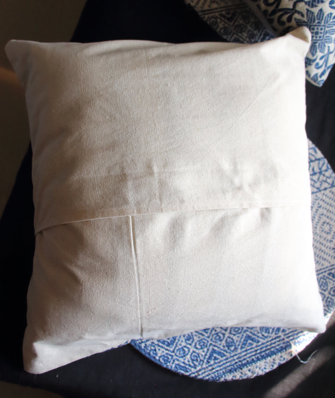 Cotton Cushion Covers in Natural dyed Indigo.