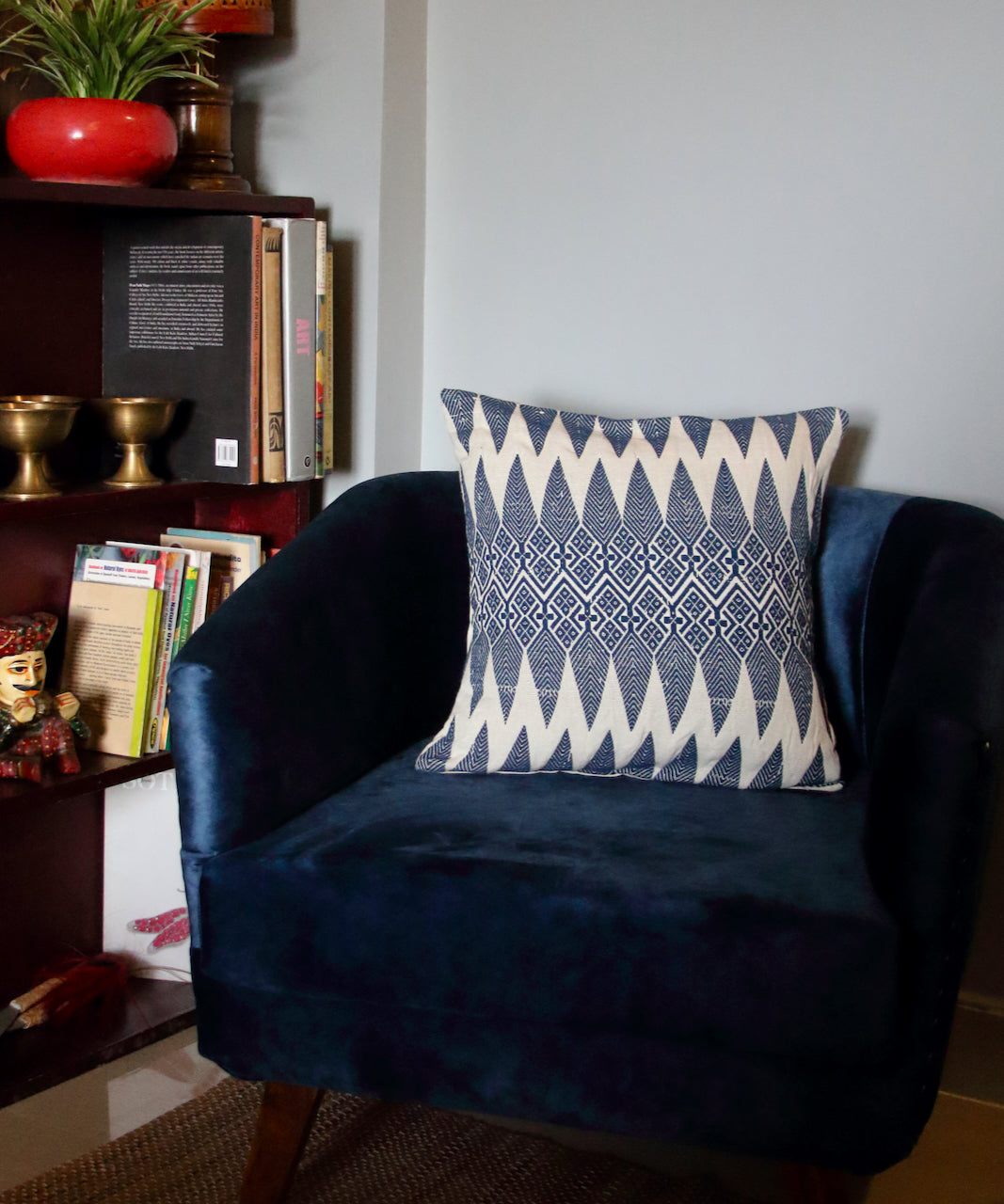 Cotton Cushion Covers in Natural dyed Indigo.