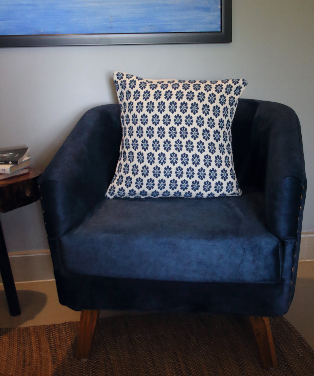 Cotton Cushion Covers in Natural dyed Indigo.