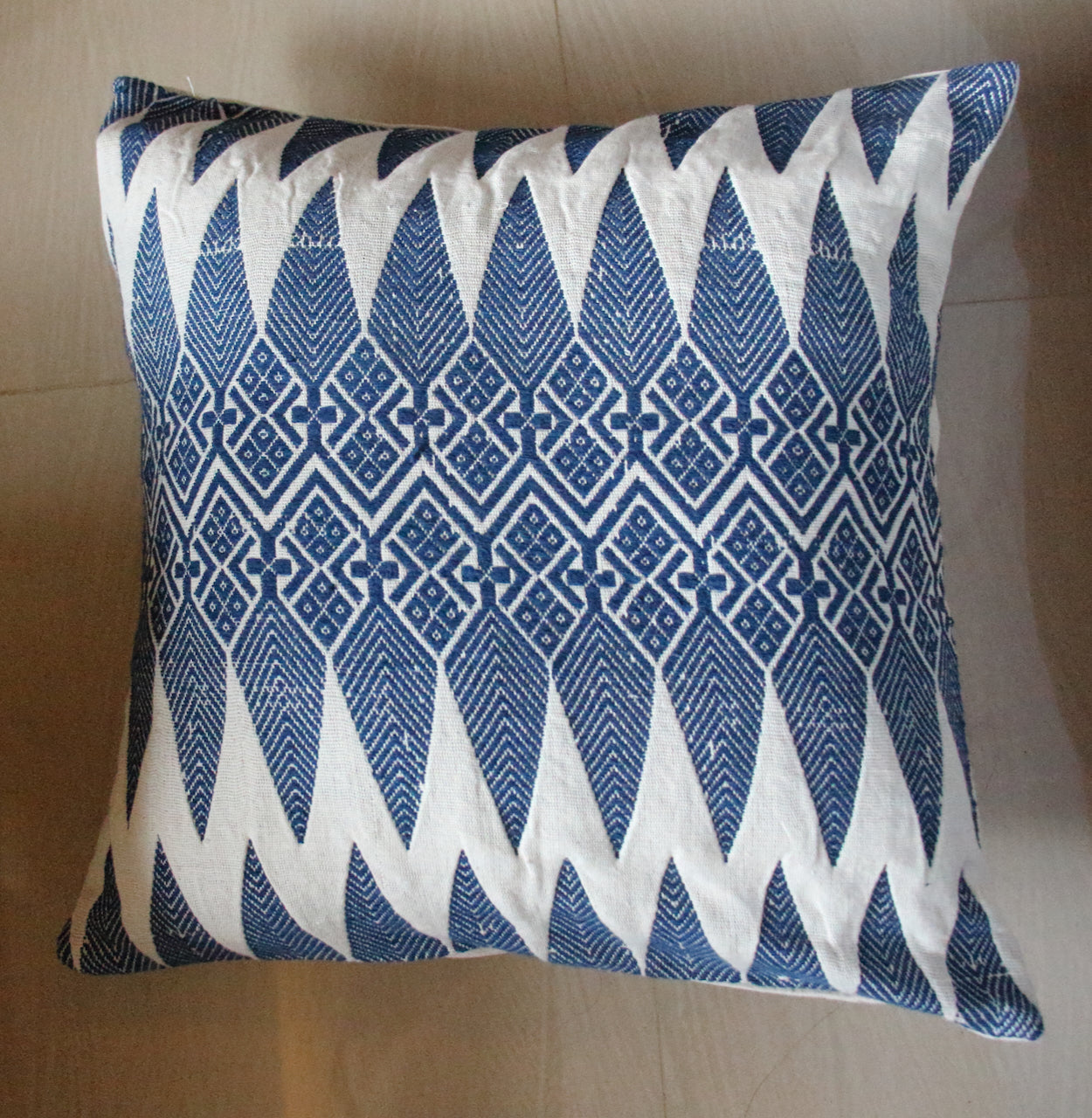 Cotton Cushion Covers in Natural dyed Indigo.