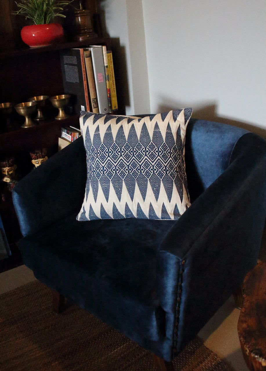 Cotton Cushion Covers in Natural dyed Indigo.