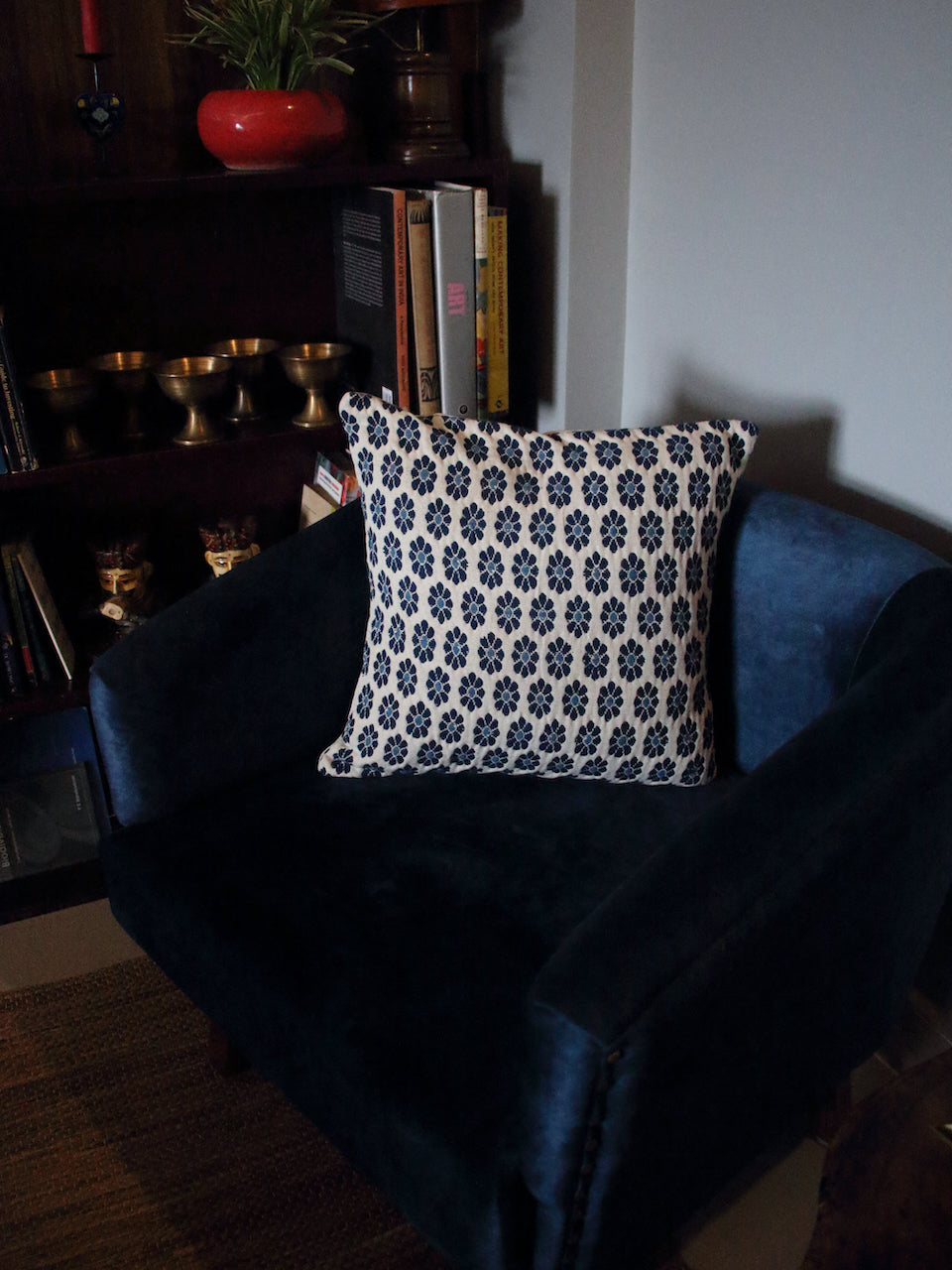 Cotton Cushion Covers in Natural dyed Indigo.