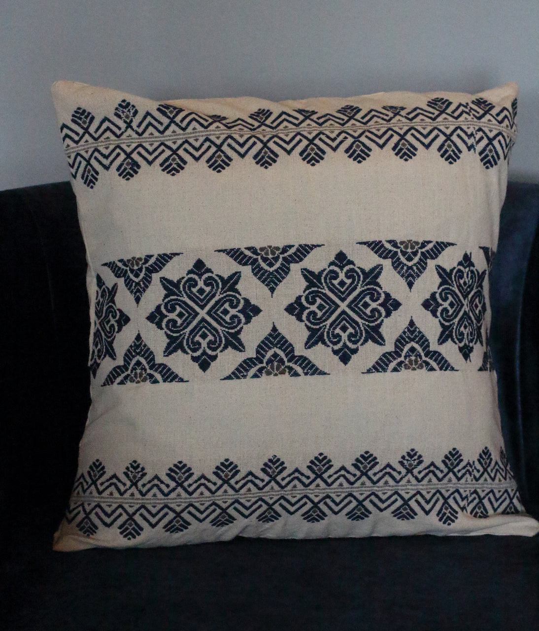 Cotton Cushion Covers in Natural dyed Indigo.