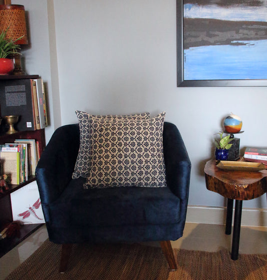 Cotton Cushion Covers in Natural dyed Indigo.