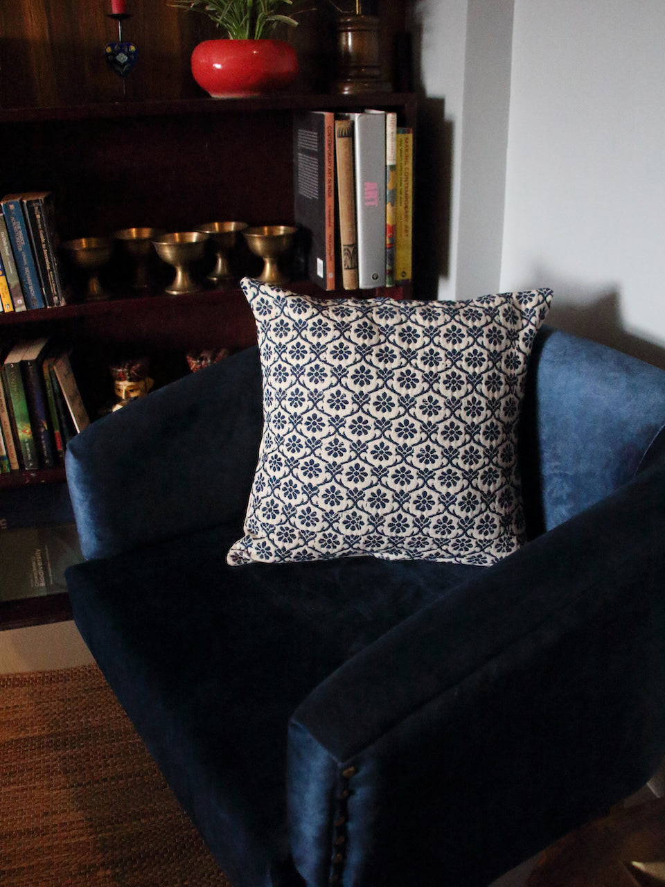 Cotton Cushion Covers in Natural dyed Indigo.