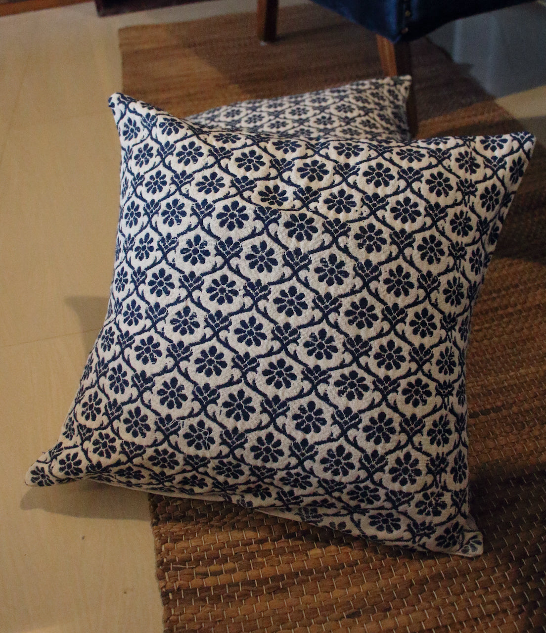 Cotton Cushion Covers in Natural dyed Indigo.