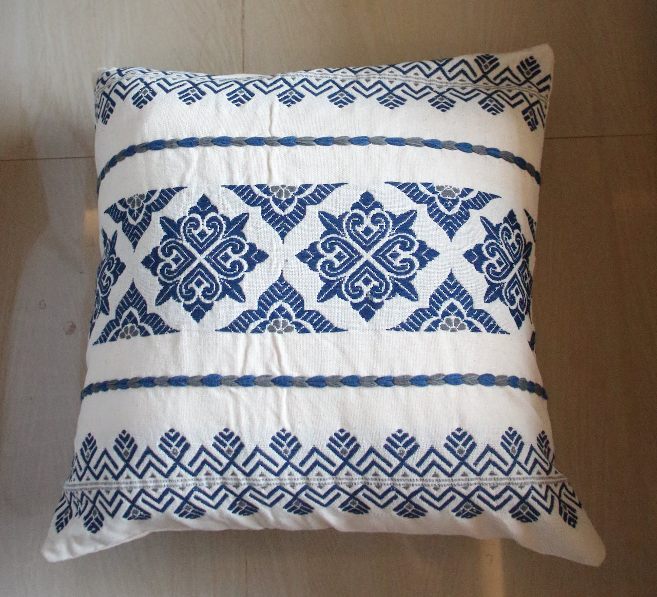 Cotton Cushion Covers in Natural dyed Indigo.