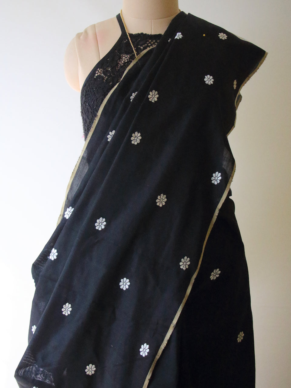 Black Handloom Silk Saree from Assam