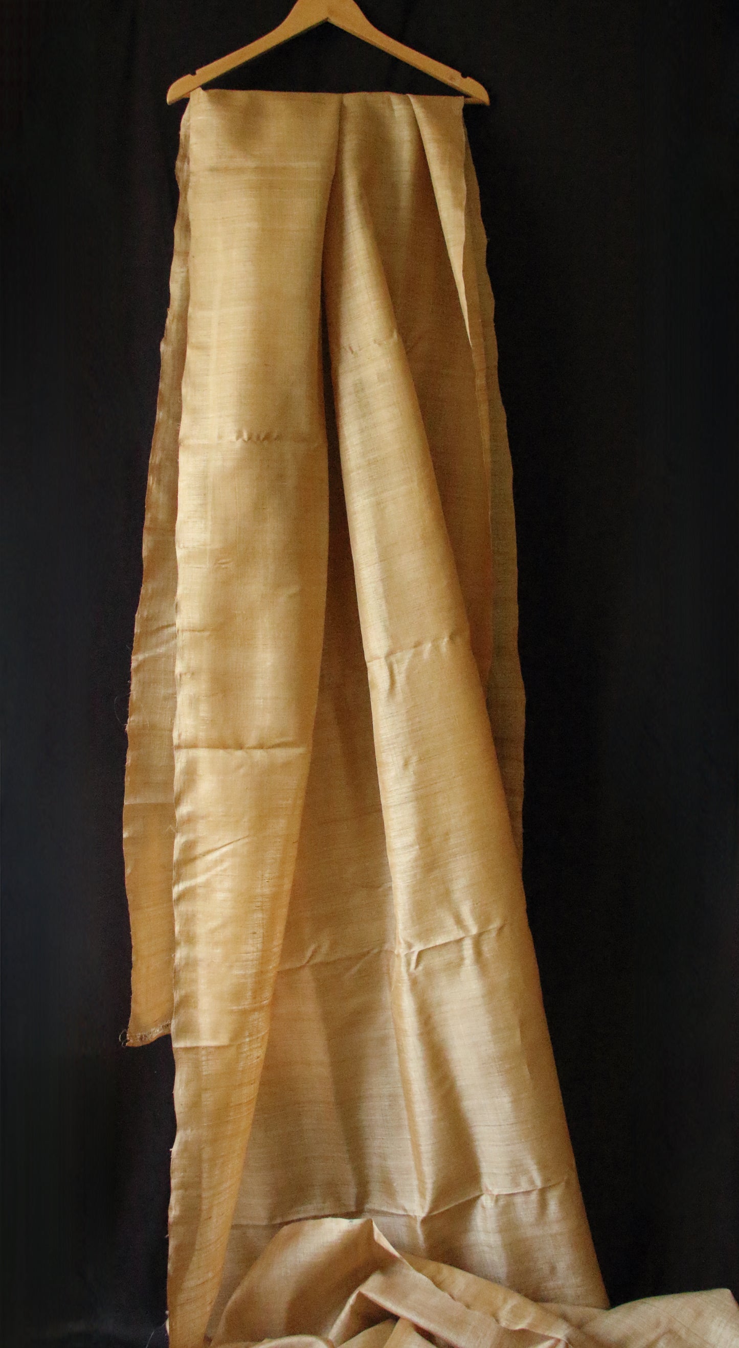 Hundred Percent Muga Silk Fabric - 47 Inches Width