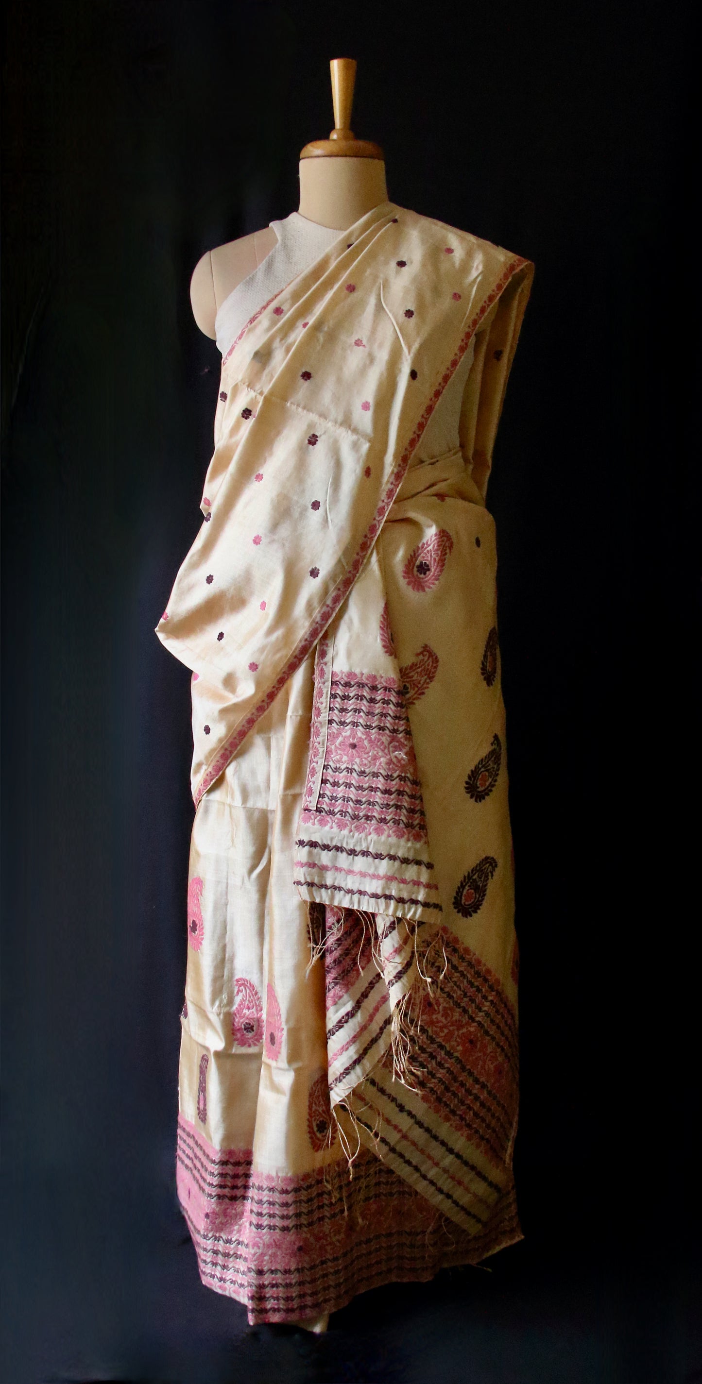Handloom Mekhla Chador Set in Tassar Silk and Mulberry Silk