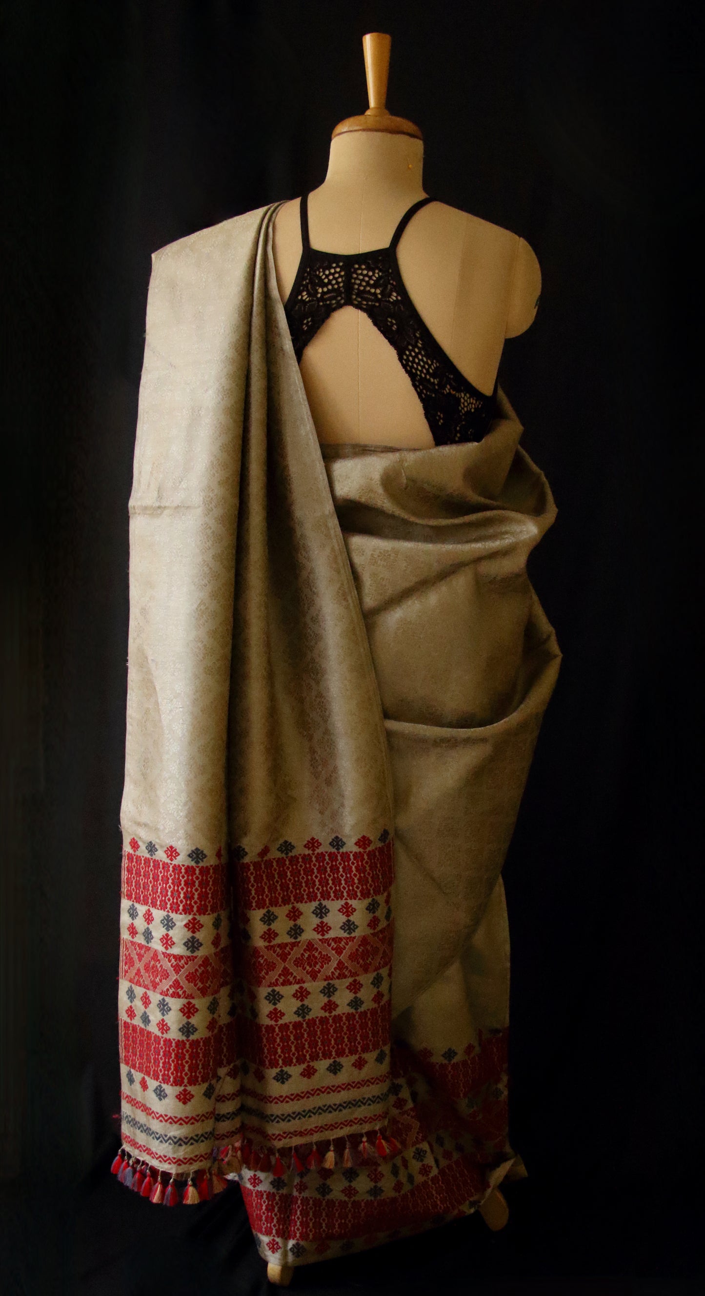 Tassar Silk Handloom Traditional Mekhla Chador Set from Assam