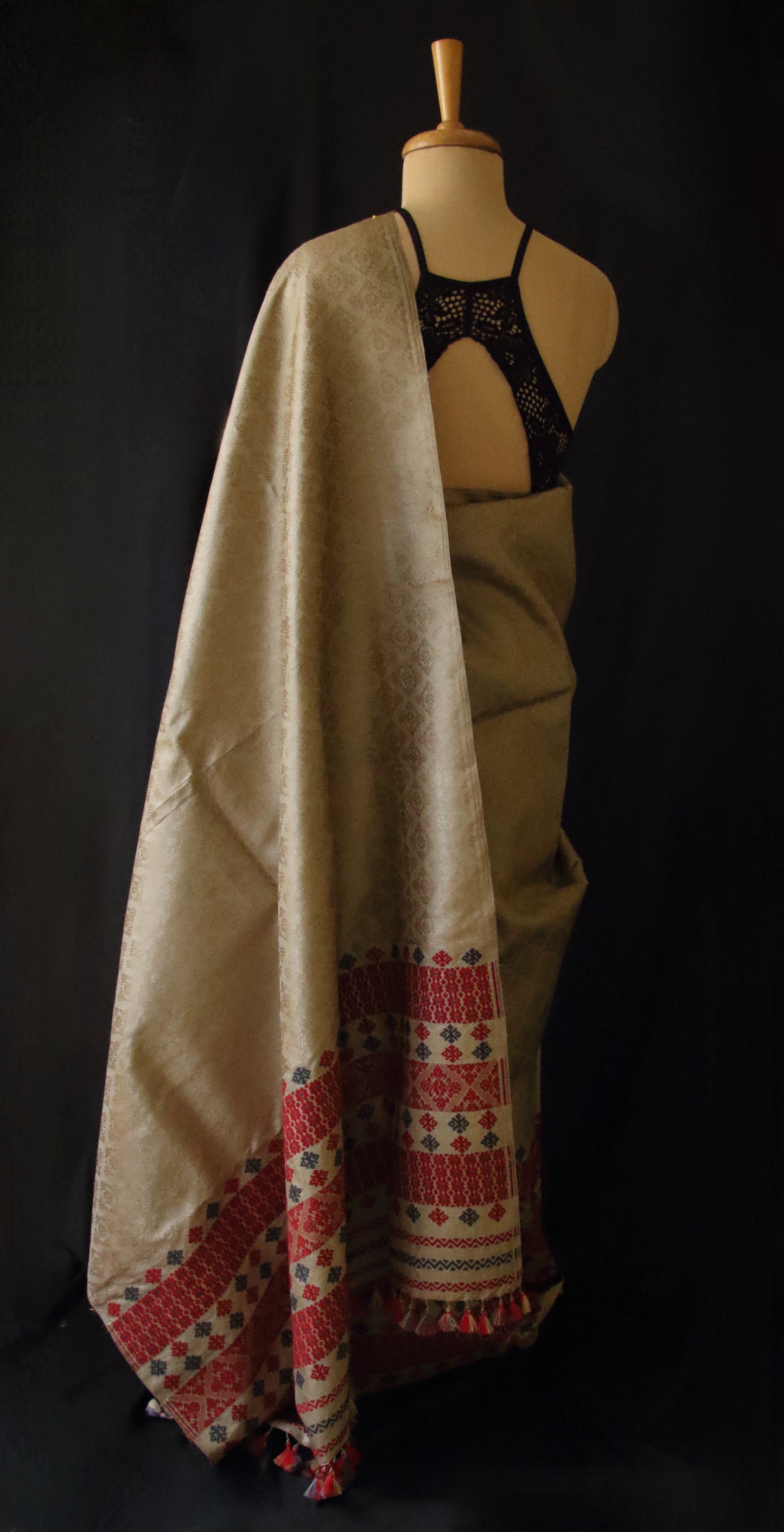 Tassar Silk Handloom Traditional Mekhla Chador Set from Assam