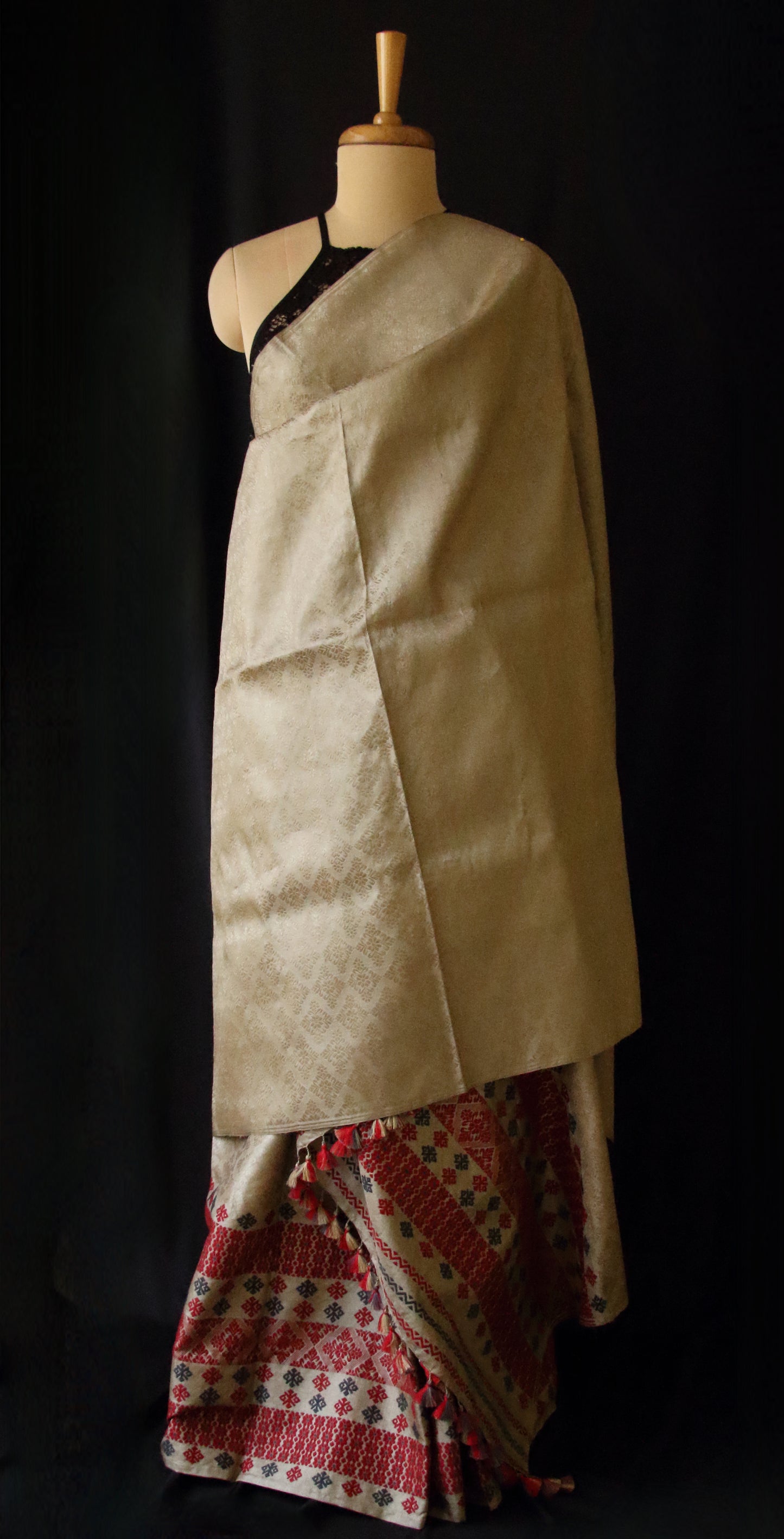 Tassar Silk Handloom Traditional Mekhla Chador Set from Assam