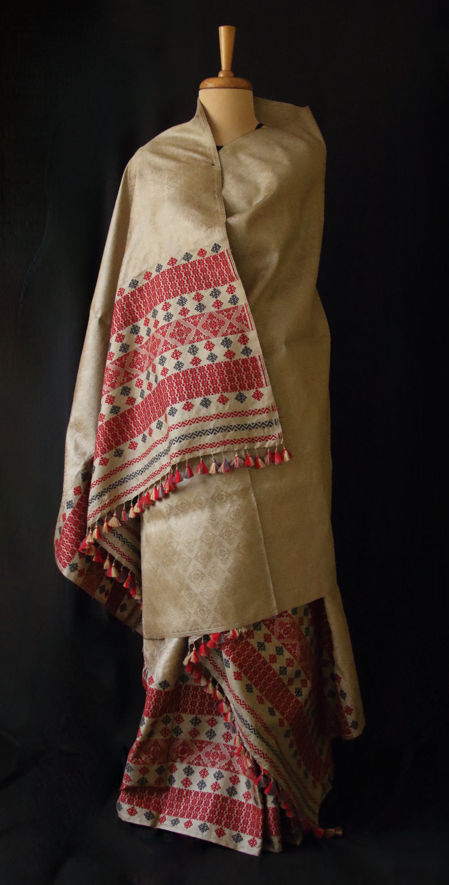 Tassar Silk Handloom Traditional Mekhla Chador Set from Assam