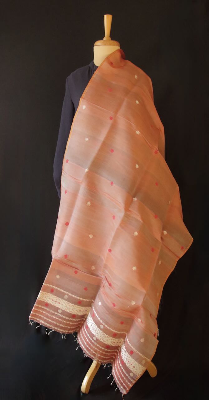 Natural Dyed Handwoven Silk Stole / Dupatta from Assam