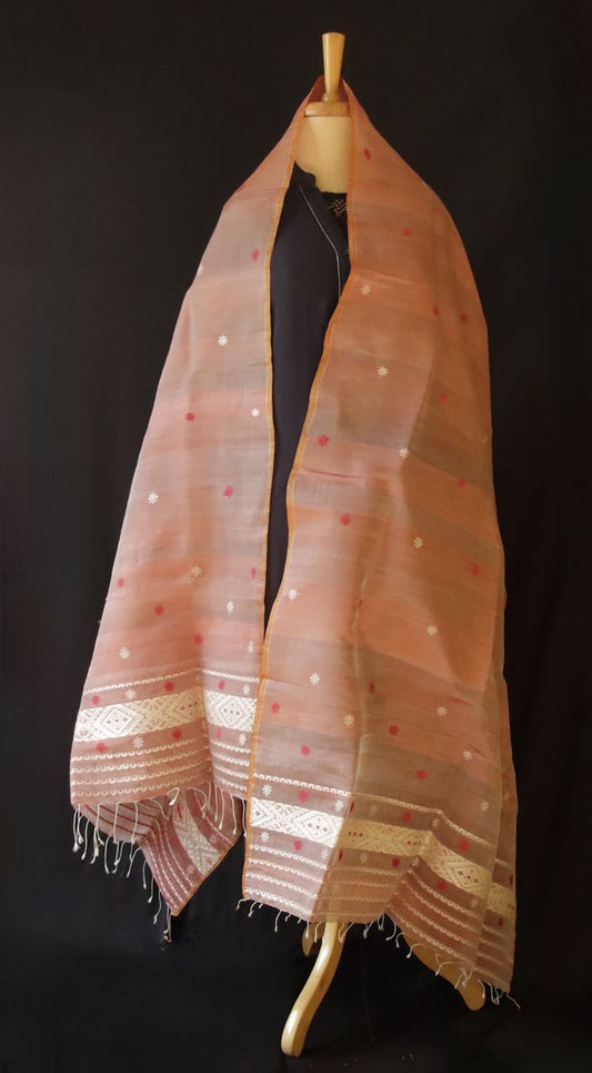 Natural Dyed Handwoven Silk Stole / Dupatta from Assam