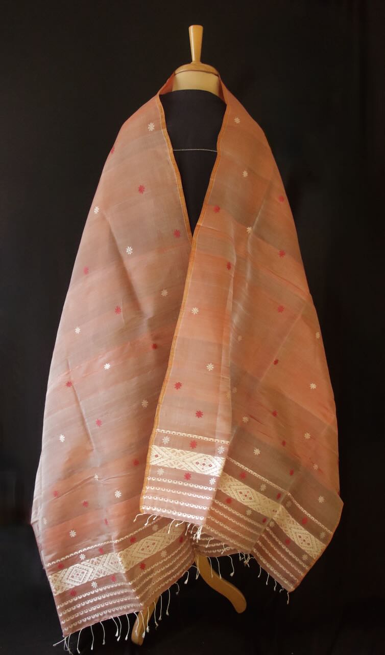 Natural Dyed Handwoven Silk Stole / Dupatta from Assam