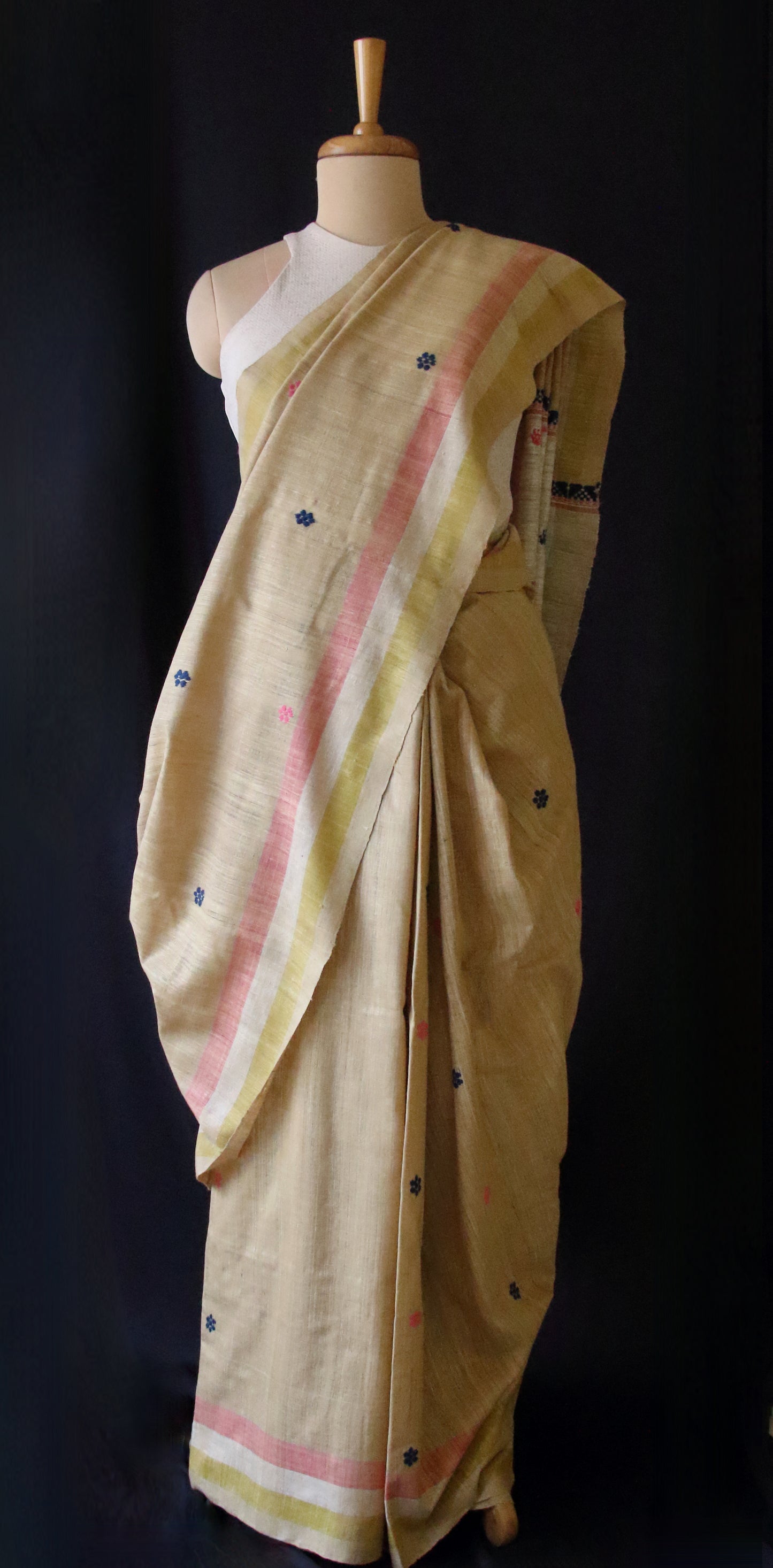 Handwoven Natural Dyed Eri Silk Sari from Assam