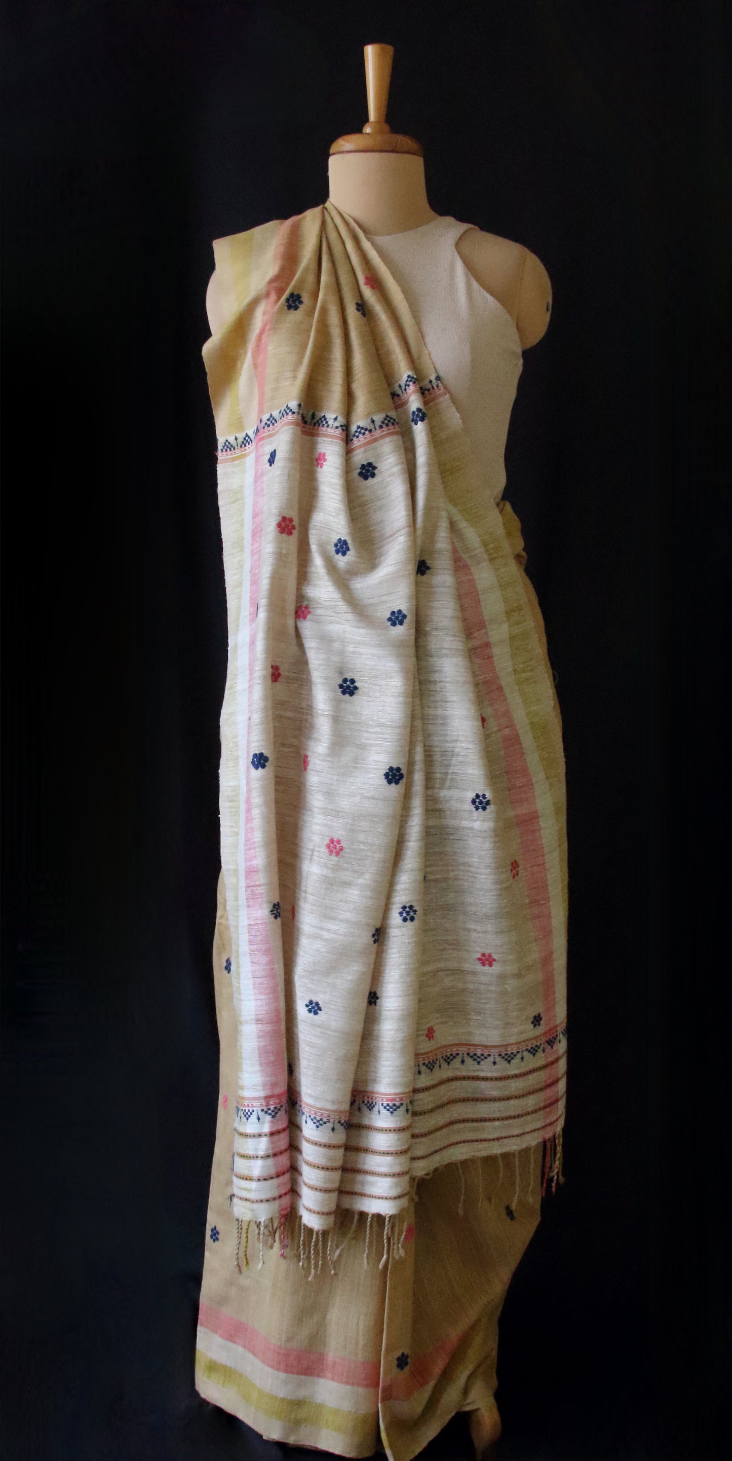Handwoven Natural Dyed Eri Silk Sari from Assam