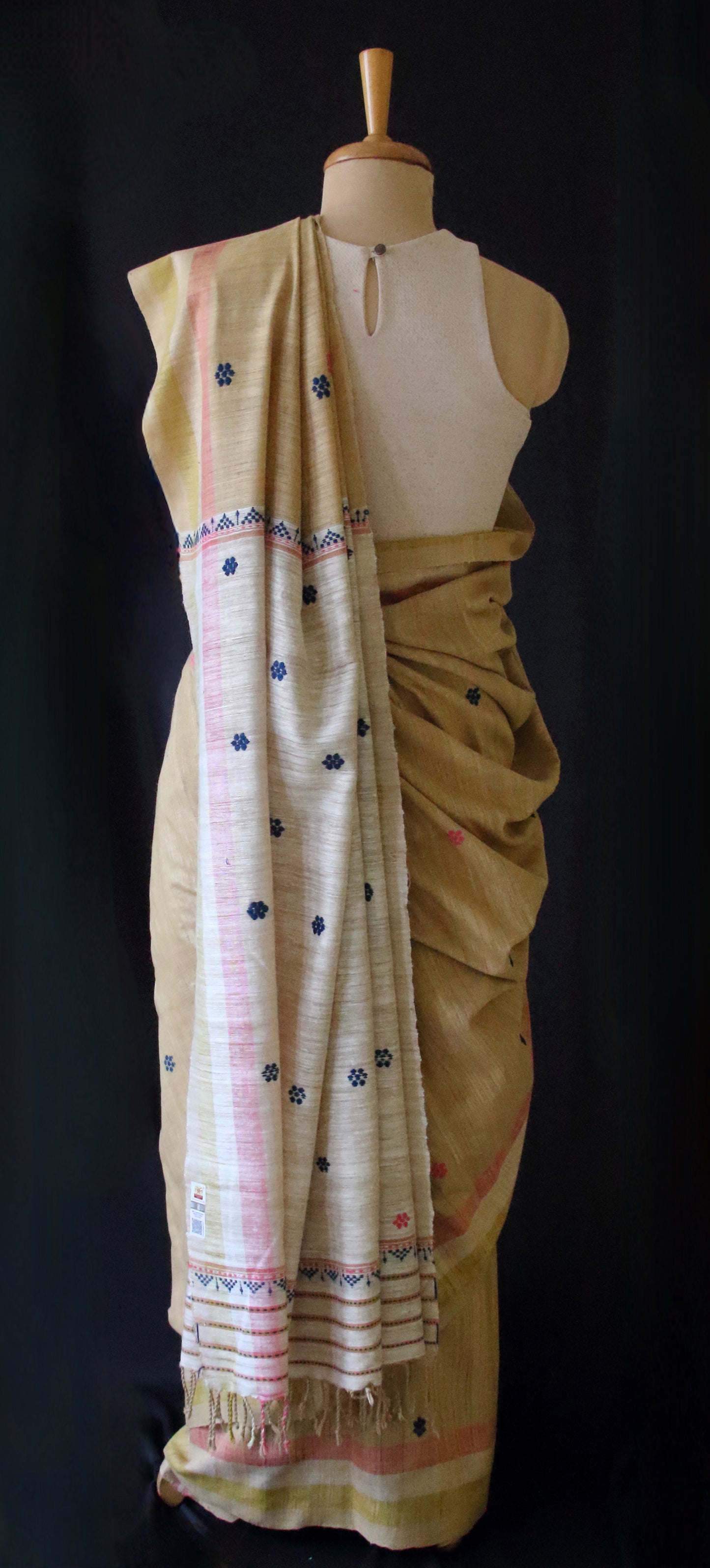 Handwoven Natural Dyed Eri Silk Sari from Assam