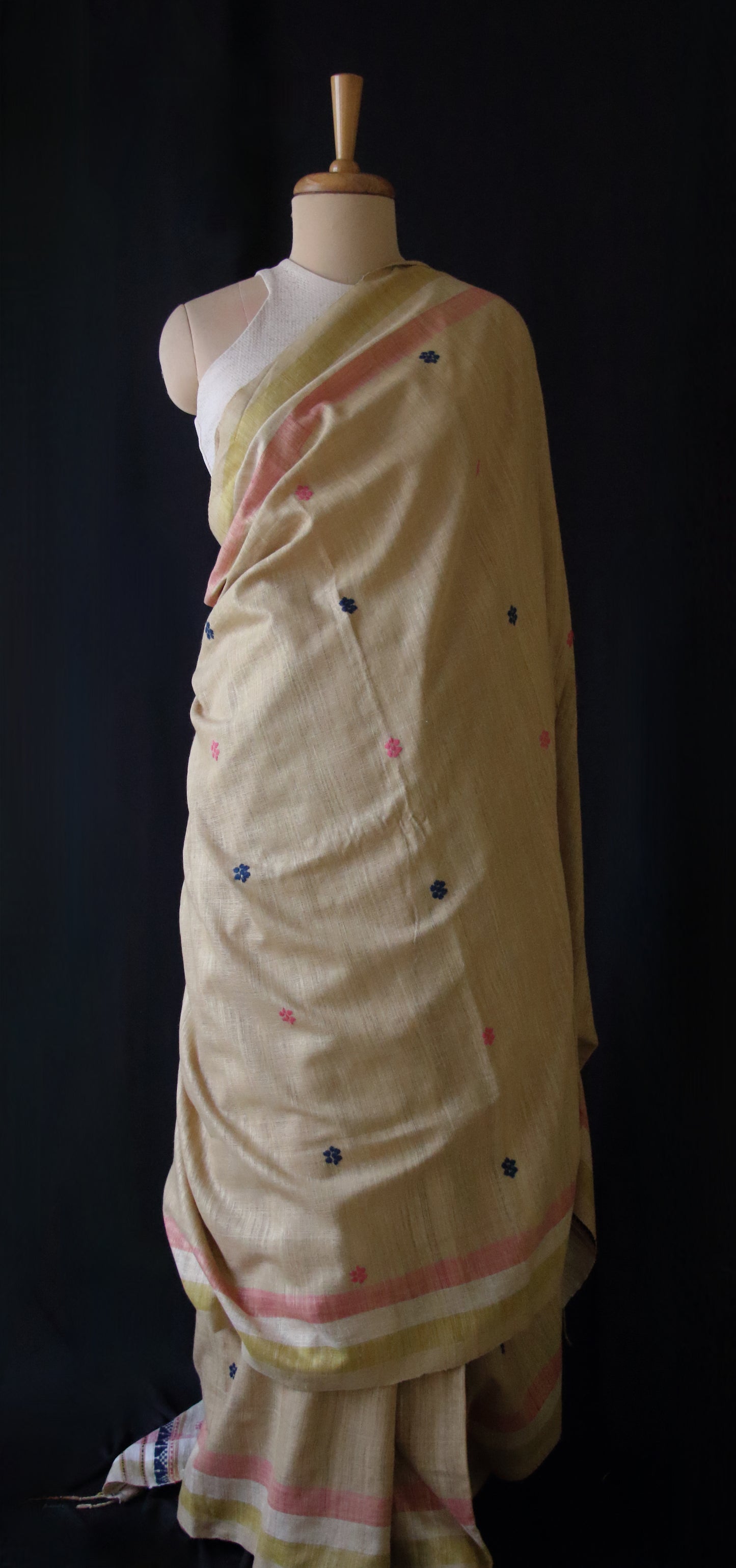 Handwoven Natural Dyed Eri Silk Sari from Assam