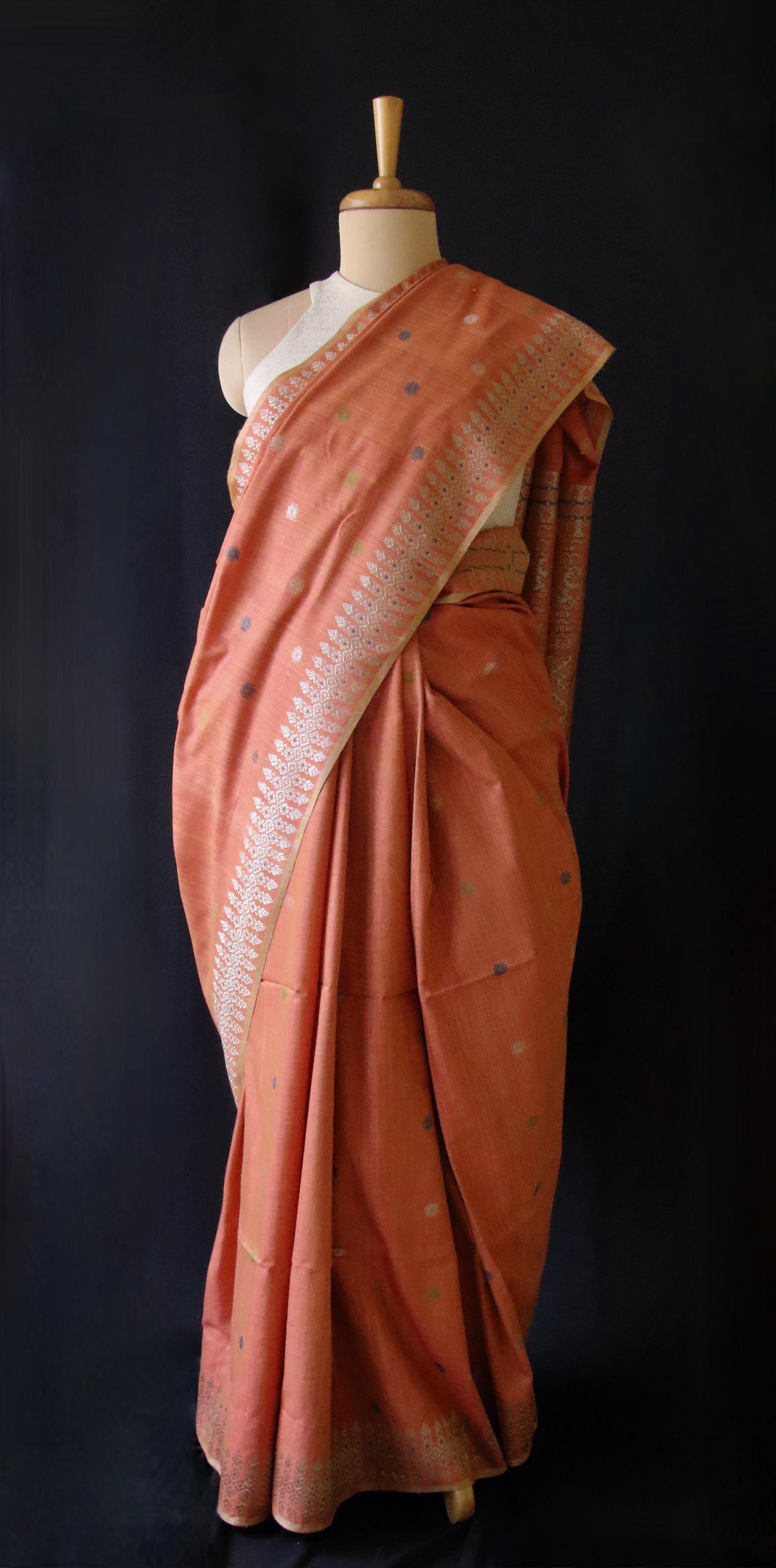 Natural Dyed Handloom Eri Silk  Sari from Assam ,